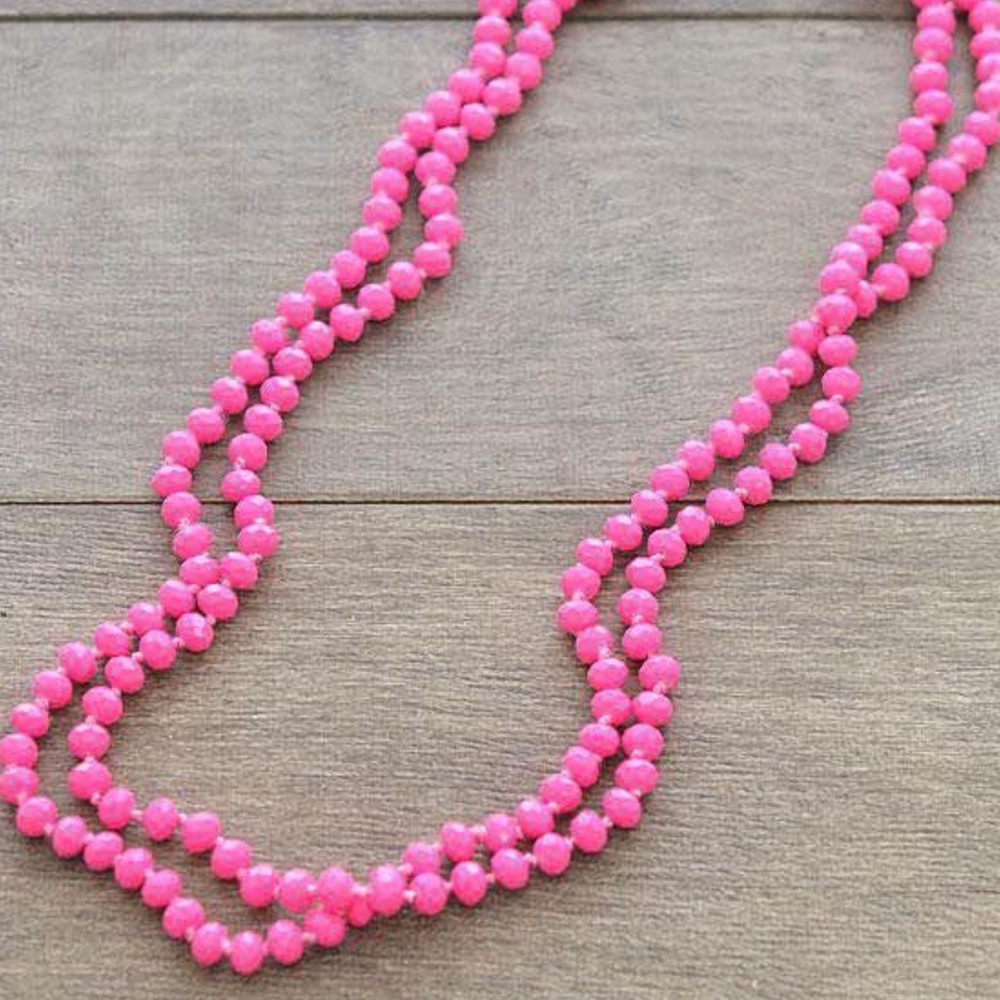 Fuchsia bead necklace